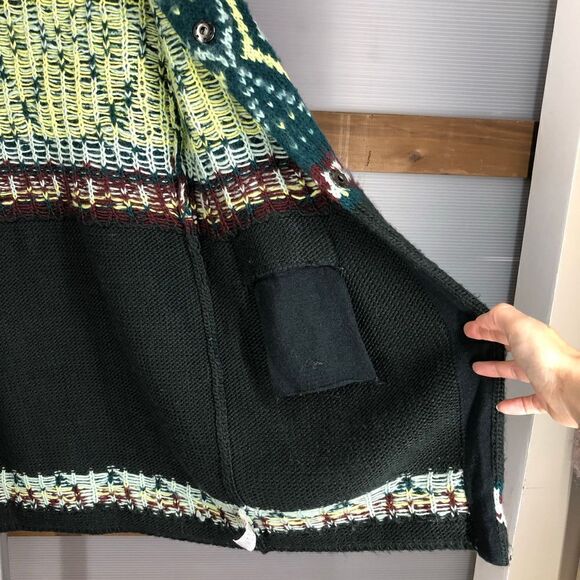 Free PEOPLE Frosted Fair Isle Mohair Wool Snap Button Midi Knit Cardigan‎ XS - Picture 7 of 11